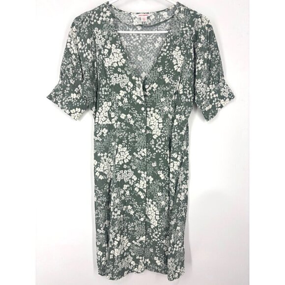 NWOT Joe Fresh Floral Mini Dress Green and White XS - Picture 1 of 5